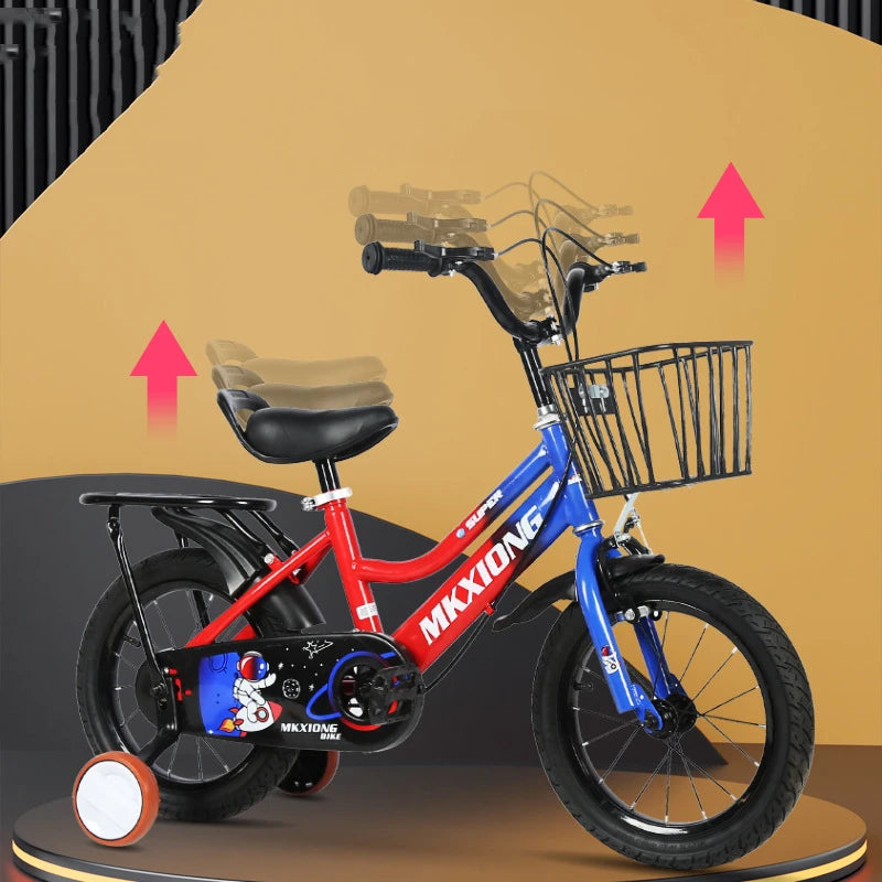 Multiple Sizes Children Bike Boys Girls Toddler Bicycle Adjustable Height Kid Bicycle with Detachable Basket for 2-8 Years Old