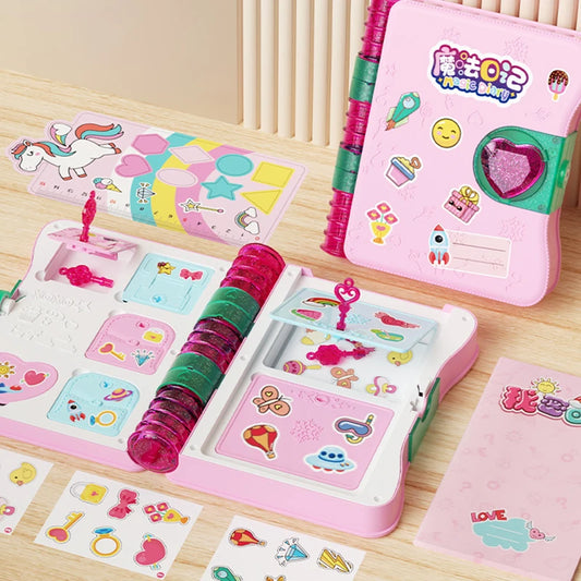 Princess Girls Diary Toy with Lock Keys Pencil Sharpener Eraser Sticker Education Supplies Toy Gift for Kid Girl 3 14 Years