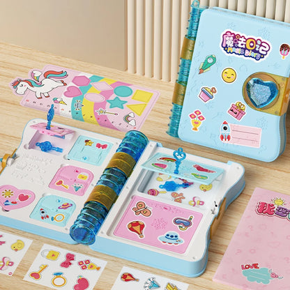 Princess Girls Diary Toy with Lock Keys Pencil Sharpener Eraser Sticker Education Supplies Toy Gift for Kid Girl 3 14 Years