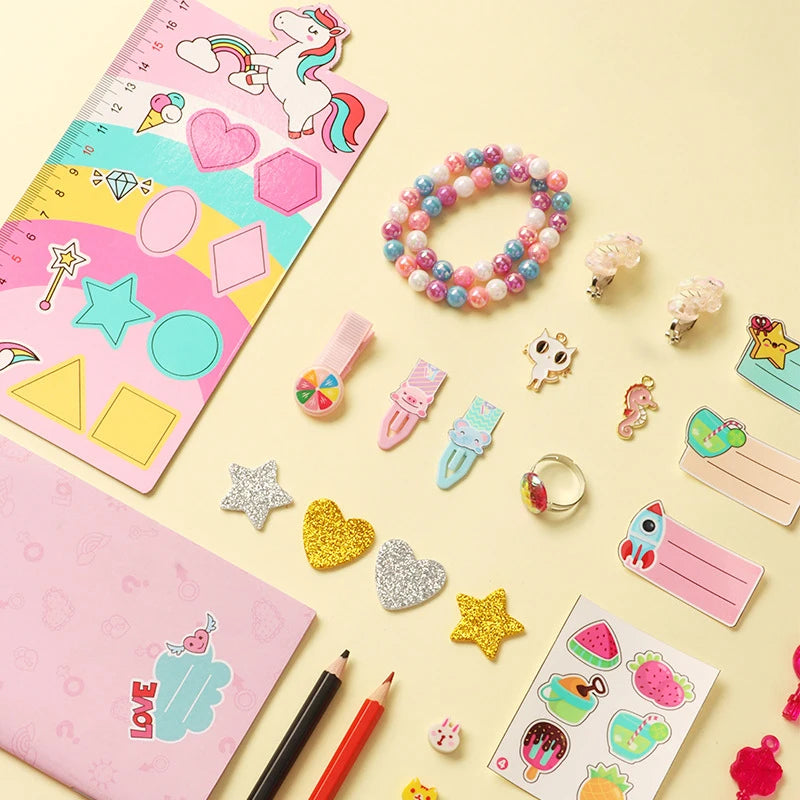 Princess Girls Diary Toy with Lock Keys Pencil Sharpener Eraser Sticker Education Supplies Toy Gift for Kid Girl 3 14 Years