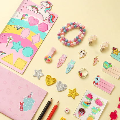 Princess Girls Diary Toy with Lock Keys Pencil Sharpener Eraser Sticker Education Supplies Toy Gift for Kid Girl 3 14 Years
